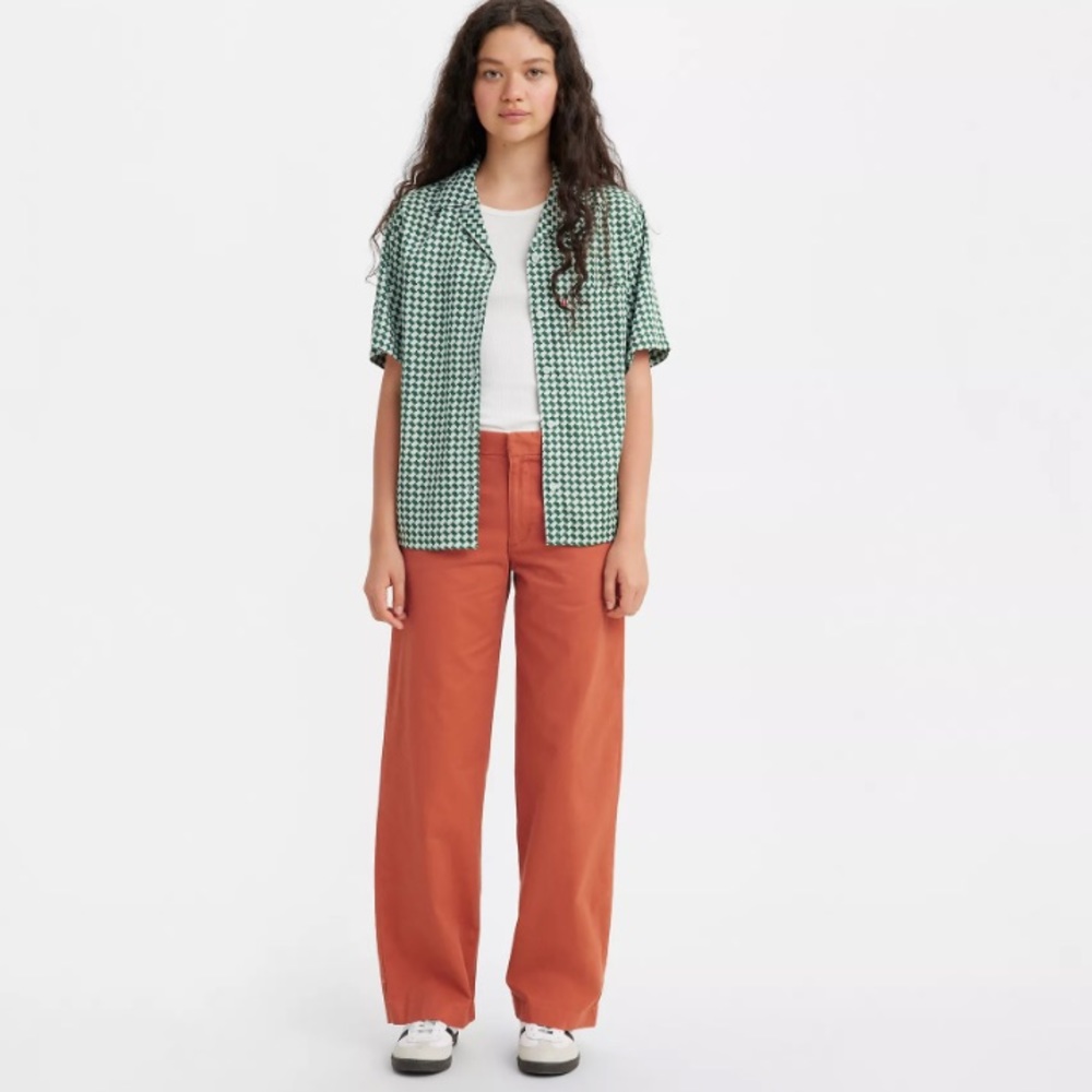Levi’s Premium Baggy Trousers in Baked Clay Twill -Brown Size 28x31